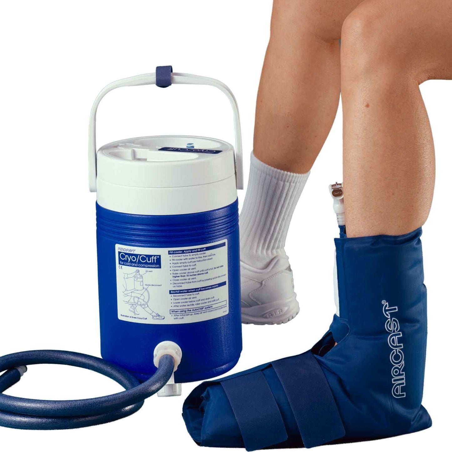 Aircast Cryo/Cuff Cooler & Ankle Cuff Set | Complete Cold Therapy System for Swelling, Injury Recovery, and Post-Surgery Care