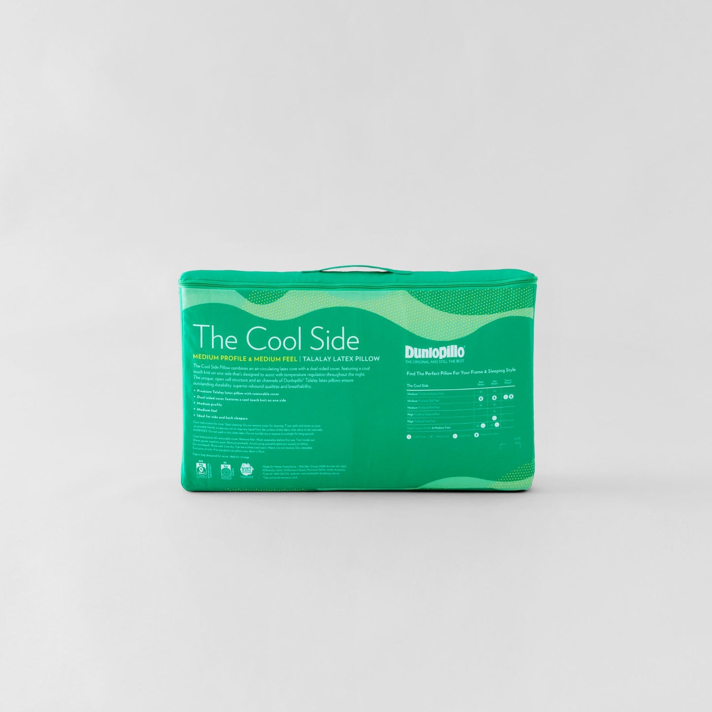 Dunlopillo Luxurious Latex 'The Cool Side' Pillow – Dual-Feel Design with Cooling Gel Technology