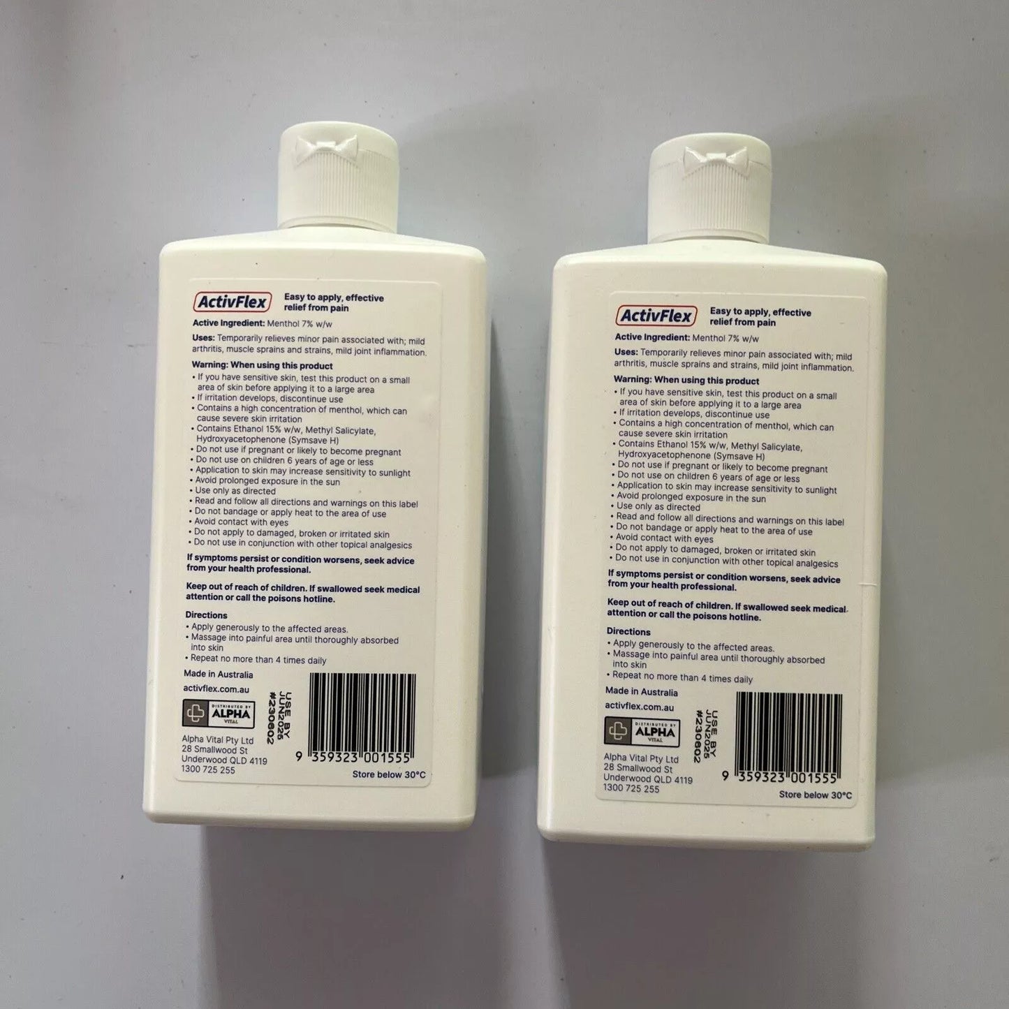 2 Pack - ActivFlex Pain Relieving Gel 500ml (Flexall 454 Alternative) Arthritis