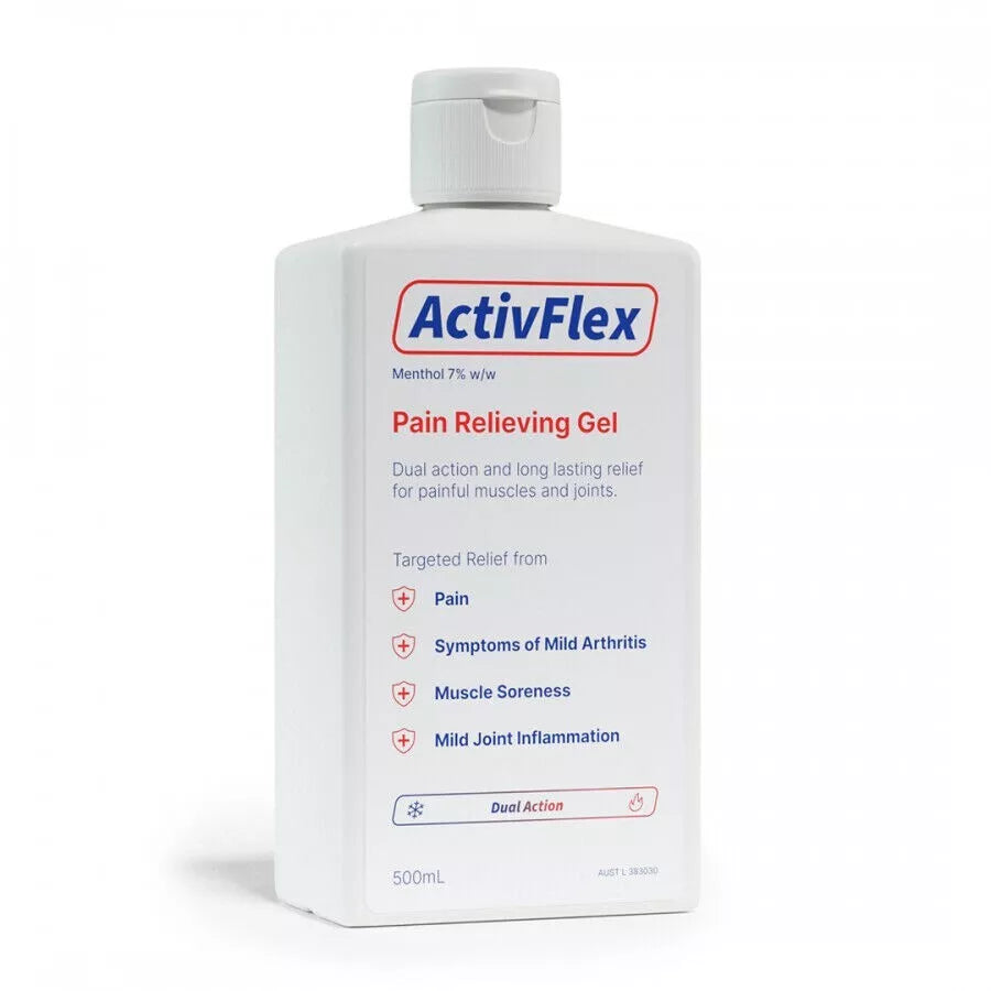 Flexall Pain Relief Gel 3x 500ml Bottle – Deep Penetrating Muscle & Joint Therapy – Flexall 454 Alternative