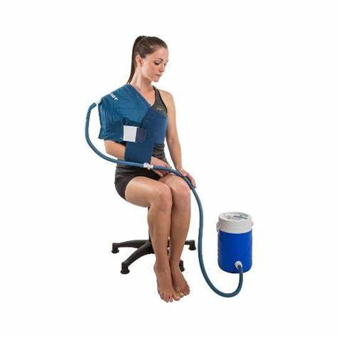 Aircast Shoulder Cryo/Cuff with Cryo/Cuff Cooler – Complete Cold Compression Therapy System for Shoulder Injury Recovery and Pain Relief