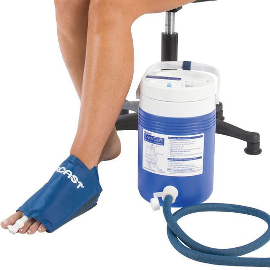 Aircast Foot Cryo/Cuff with Cryo/Cuff Cooler – Complete Cold Compression Therapy System for Foot Injury Recovery and Pain Relief