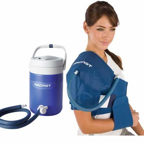 Aircast Shoulder Cryo/Cuff with Cryo/Cuff Cooler – Complete Cold Compression Therapy System for Shoulder Injury Recovery and Pain Relief